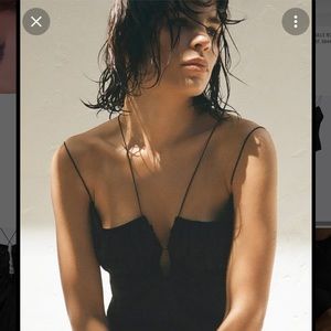 Zara NWT Tulle Sheer Bodysuit size Small